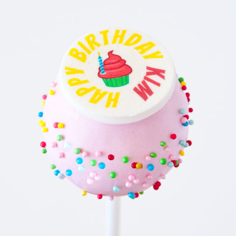 Gift Box of 8 Personalised Happy Birthday Cake Pops