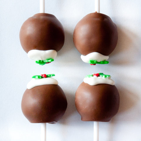 8 Christmas Pudding Cake Pops